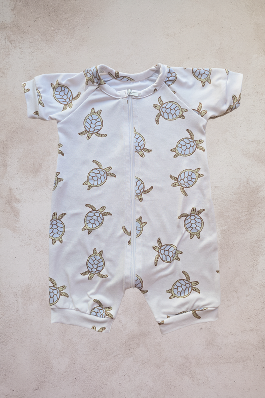 Short Zippy- Blue and Greeb Sea Turtles