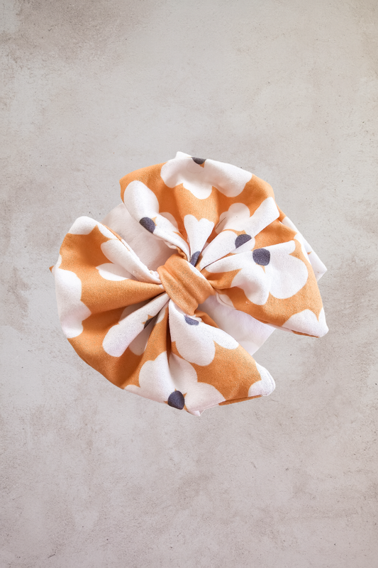 Big Bow Headband- Retro Daisies