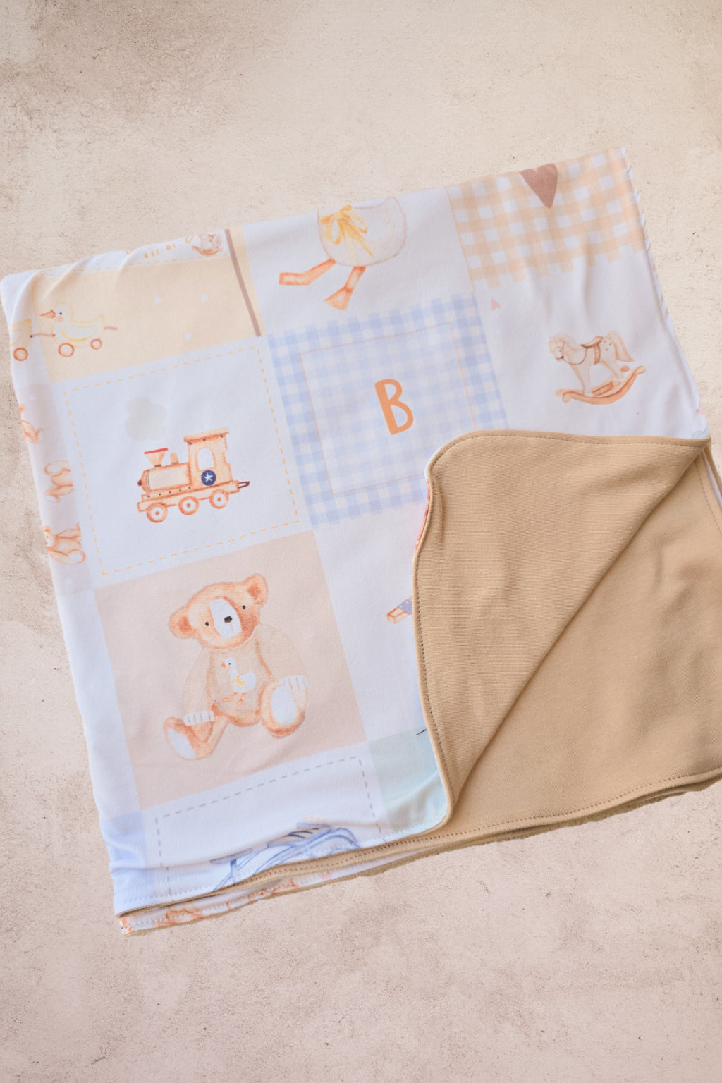 Double layered blanket- Vintage Toys(With personalised embroidery)