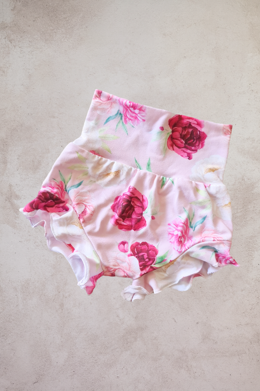 Ruffle Bloomers- Magenta Flowers