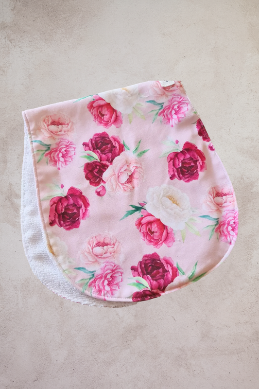 Burp Cloth-Magenta Flowers