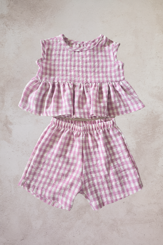 Eva Set- Pink and White Gingham