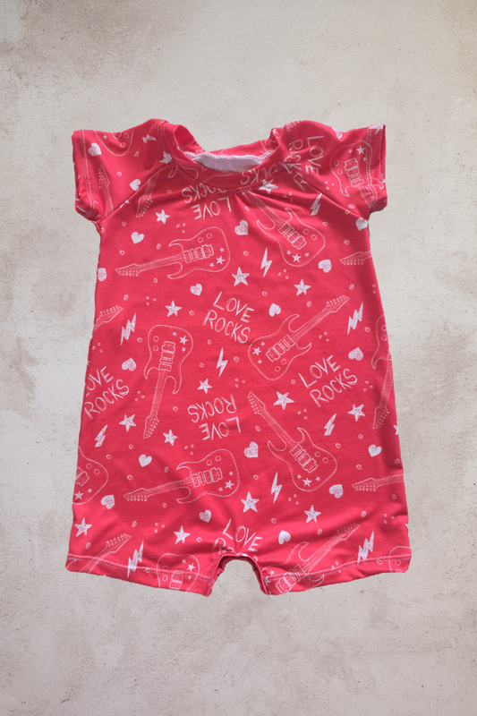 Raglan Romper- Love Rocks
