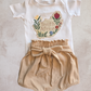 South African Embroidered map with floral motif (T shirt only)