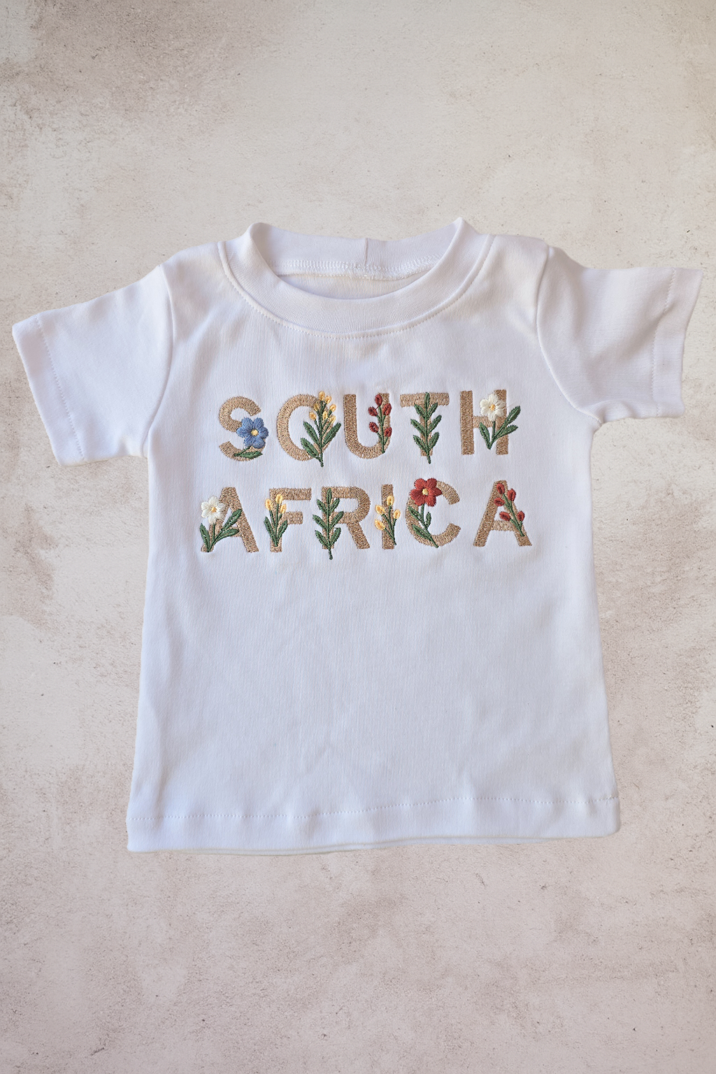 Embroidered South Africa with floral motif T shirt (Only)