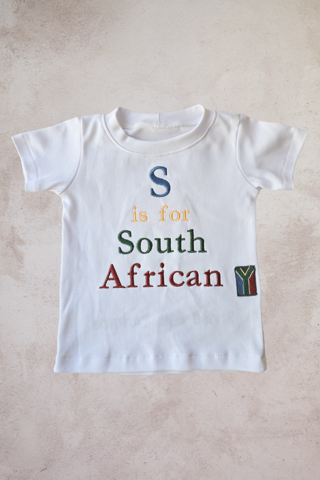 S is for Sout African embroidered T shirt (only) Unisex