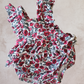 Frilly Romper- Christmas poppies