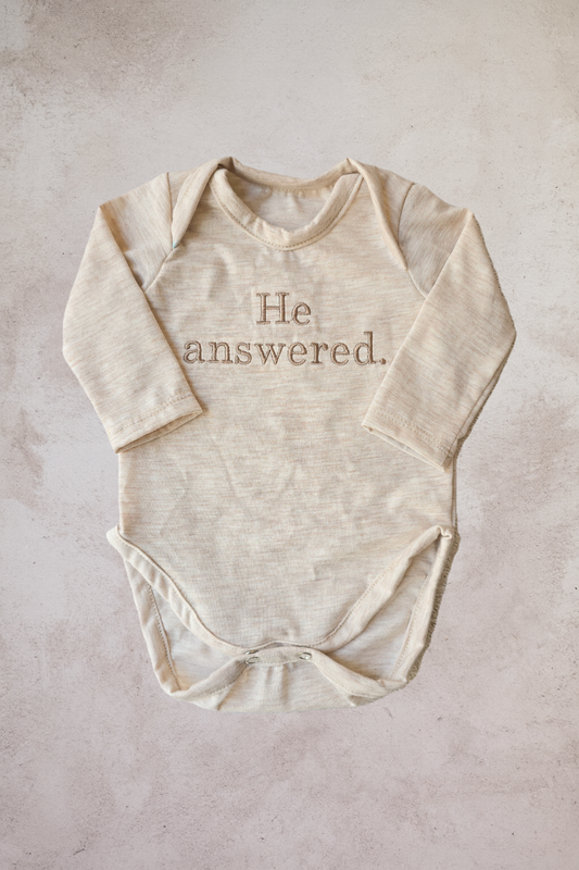 He Answered Embroidered Bodysuit