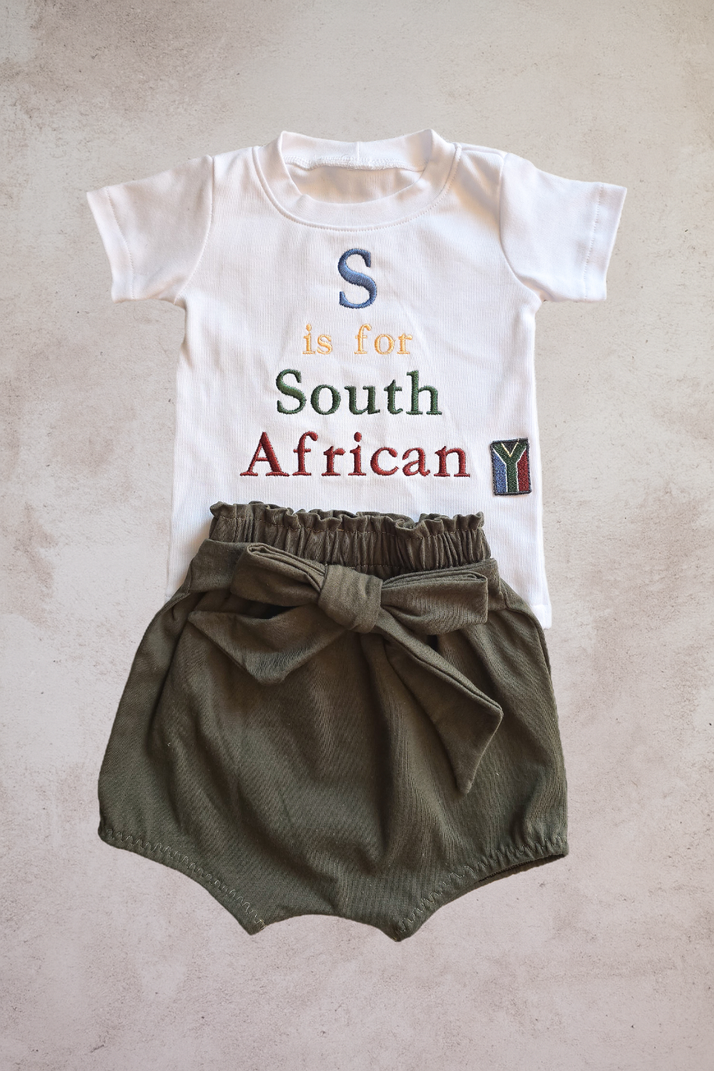 S is for Sout African embroidered T shirt (only) Unisex