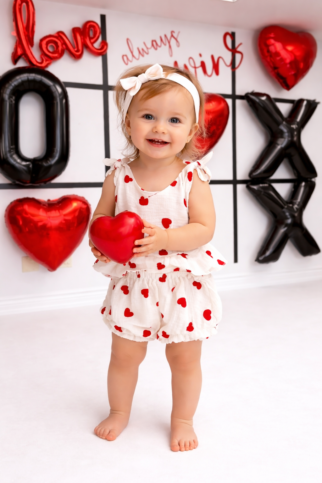 Tie knot Set- Red Hearts ( 3 pc Set)