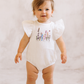 Little Swan Romper(only)- Wildflowers embroidery
