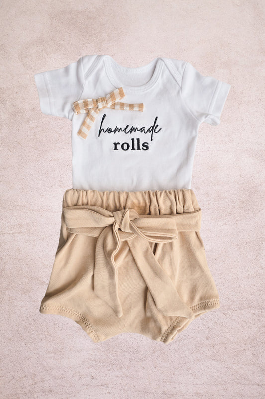 Homemade roll embroidered set