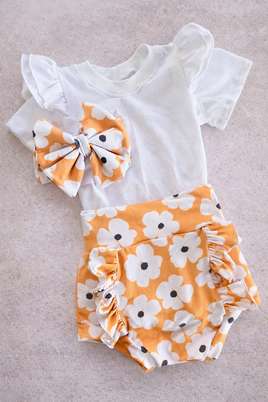 Girls Matching Set- Retro Daisies
