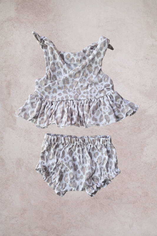 Tie knot summer set- Leopard