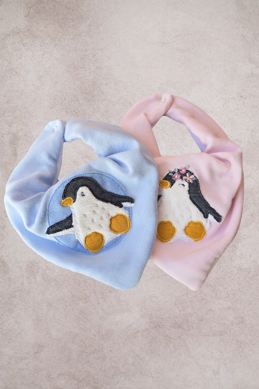 Penguin applique Bandana Bib