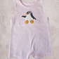 Short Romper- Pink Penguin applique