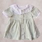 Sage Gingham Pinafore Dress