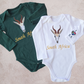 Rugby Bodysuit/T-Shirt (White/ Bottle Green)