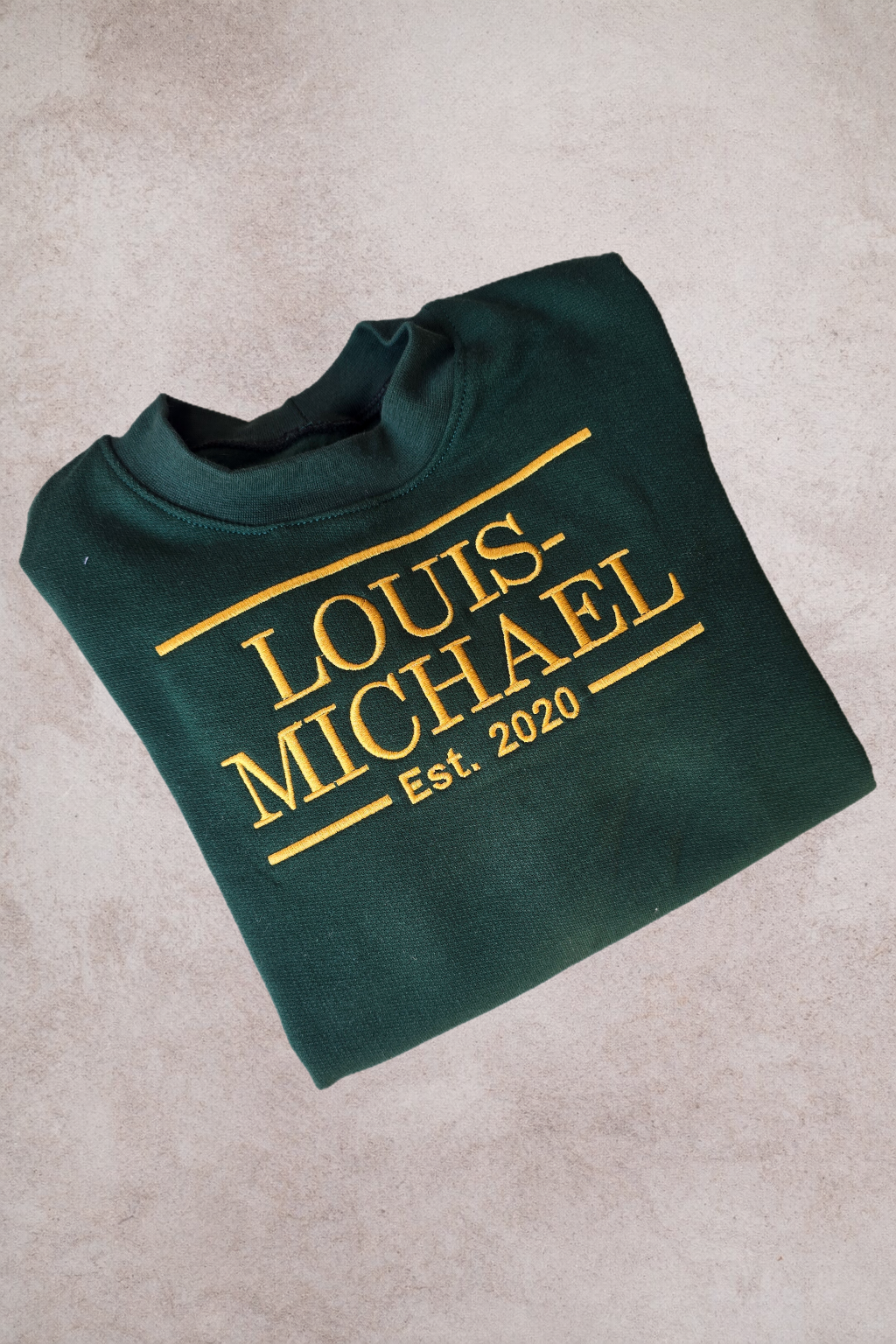 Green & Gold Personalised sweater/ Shirt
