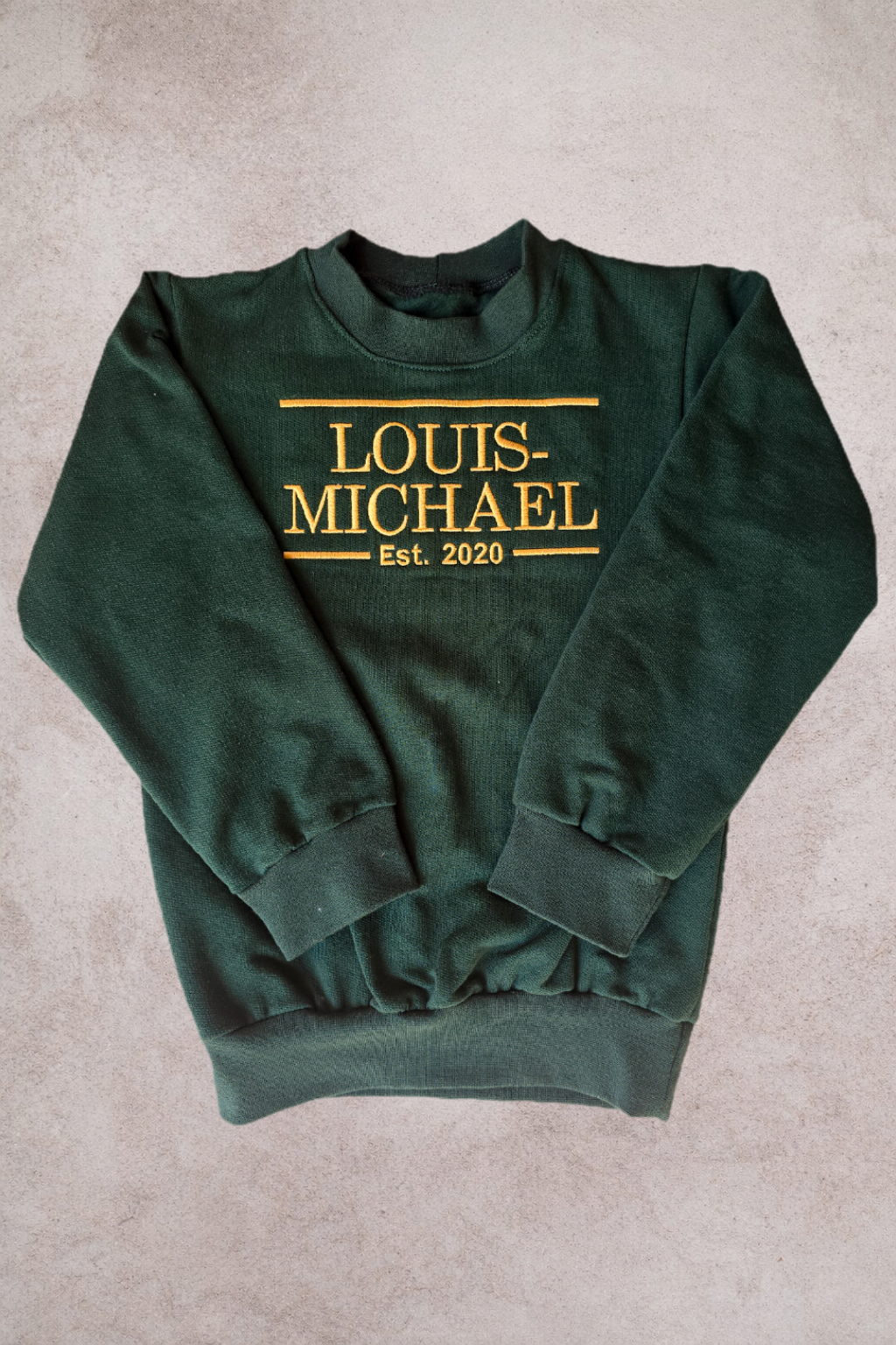Green & Gold Personalised sweater/ Shirt