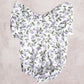 Swan Romper-Purple Ditsy