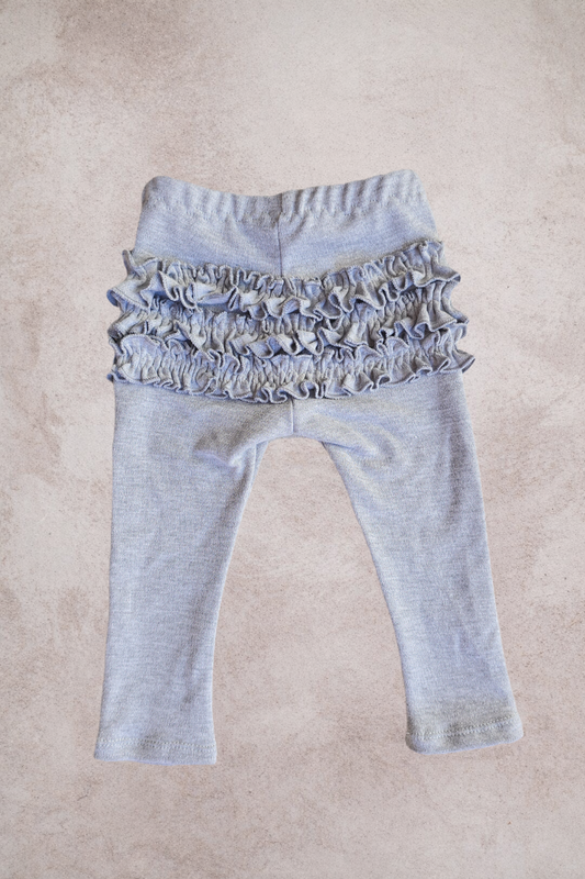 Frilly bum Leggings- Grey Melange