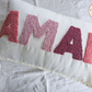 Personalised Scatter cushion cover with punch needle detail