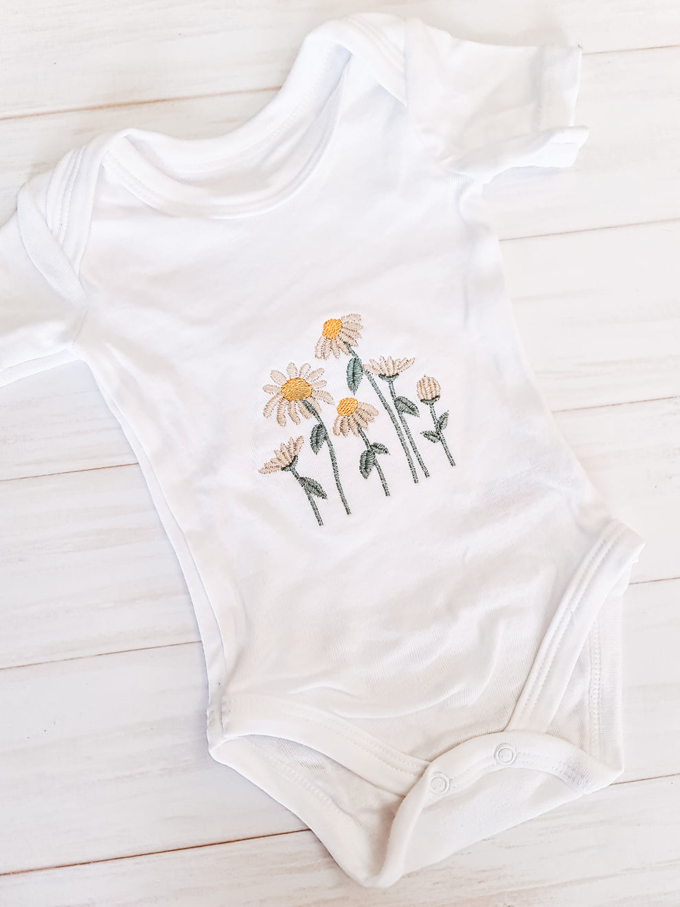 Daisies Embroidered Bodysuit The Tiny Tots Shop