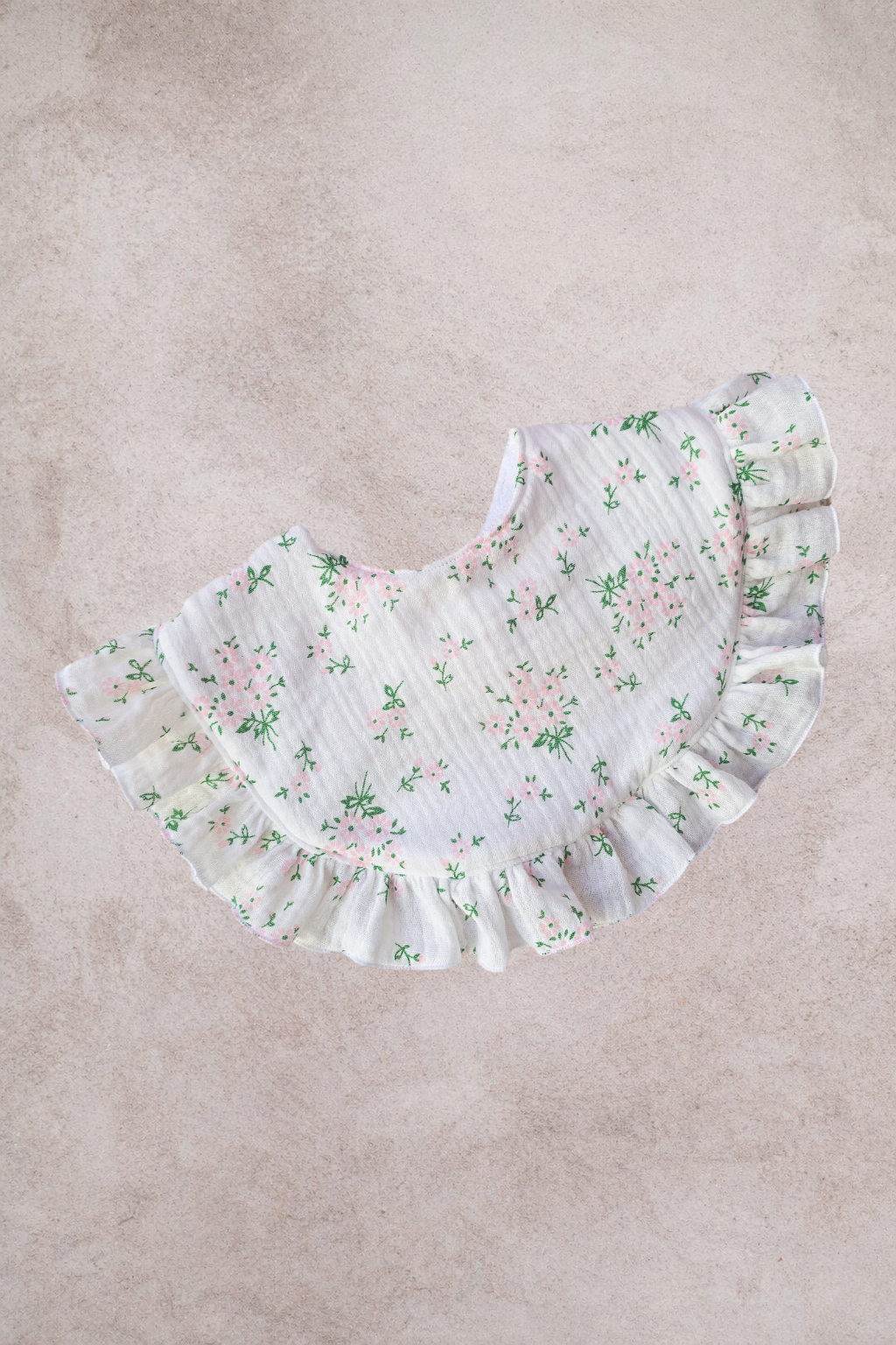 Frilly Bib- Rosie Garden