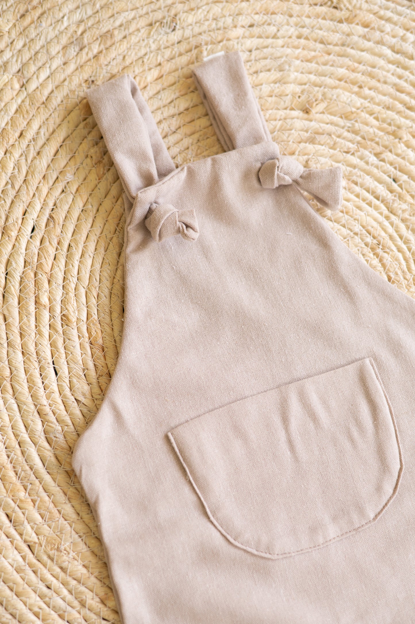 Beige Linen Romper