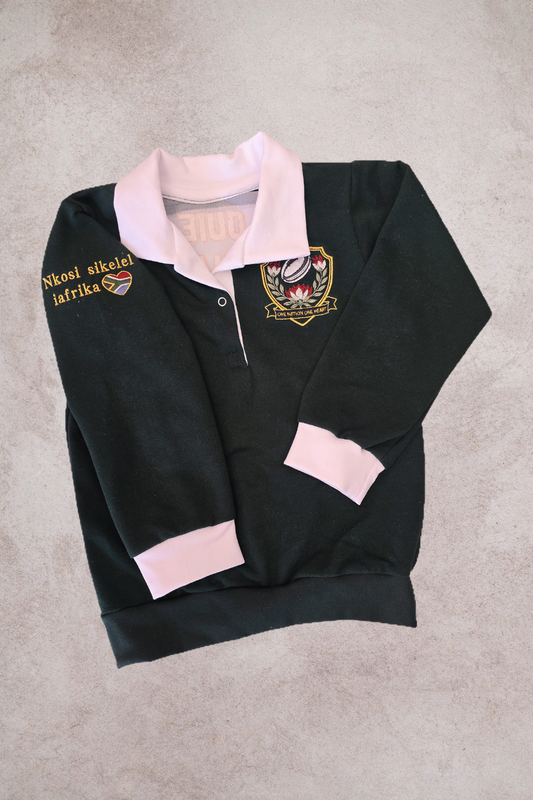 Rugby Jersey- Bottle green/ White (Personalised)