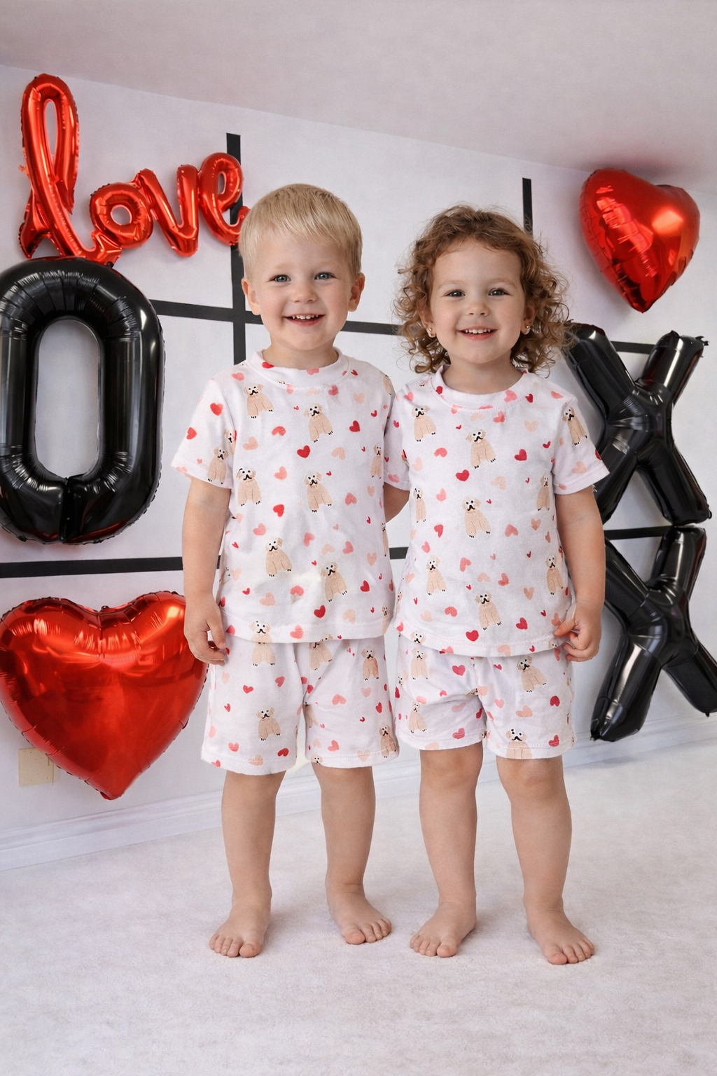 Valentines PJs (Unisex) -Hearts and Paws