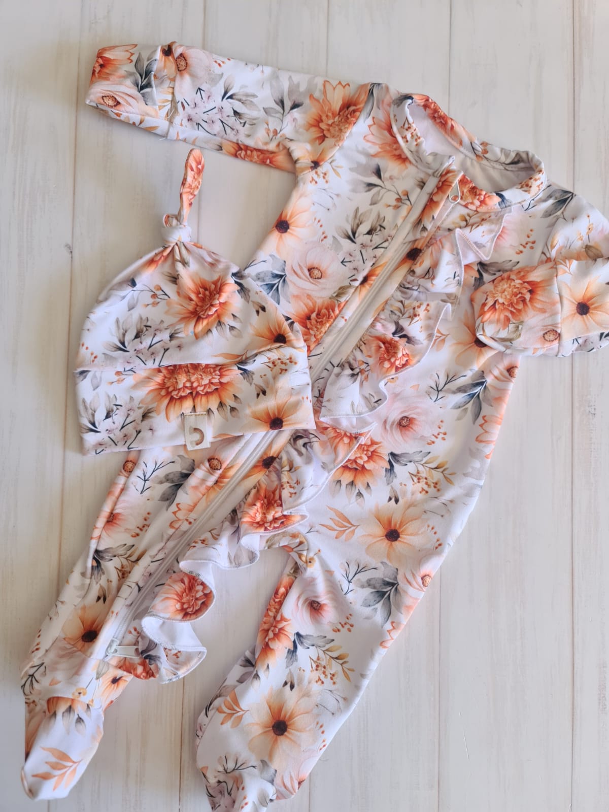 Frilly Zip suit- Rise and Shine